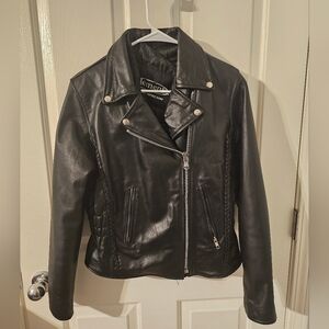 Xelement Womens Leather Motorcycle Jacket Size S